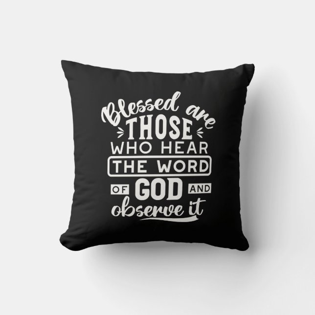 Coussin Foi et obéissance – Écriture inspirante (Recto)