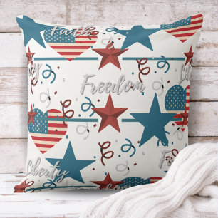 Coussin Foi, liberté et liberté Rétro patriotique