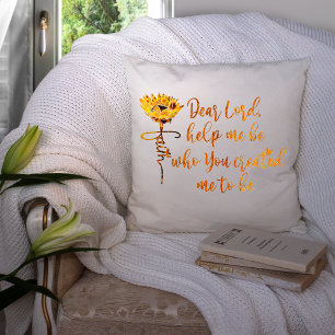 Coussin Foi tournesol avec citation de prière