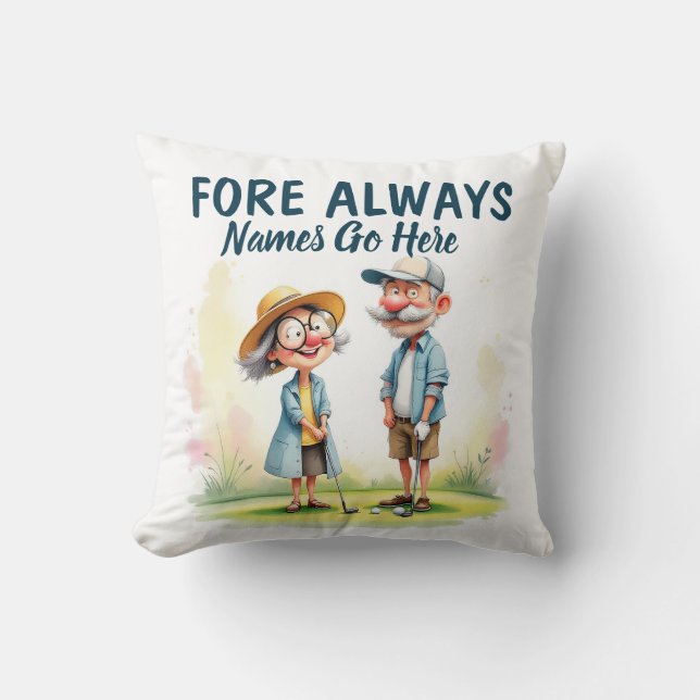 Coussin Foire Toujours Golf Couple (Recto)