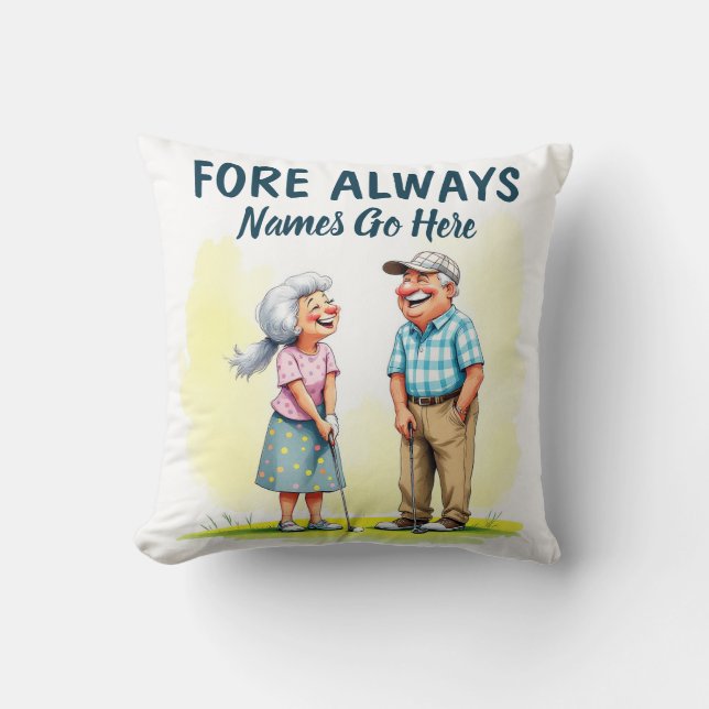 Coussin Foire Toujours Golf Couple (Recto)