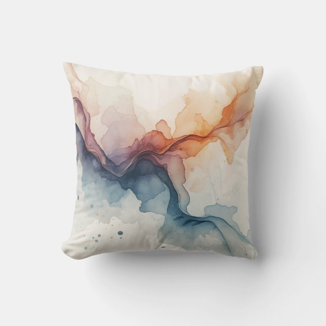 Coussin Folie de couleur de l'eau (Recto)