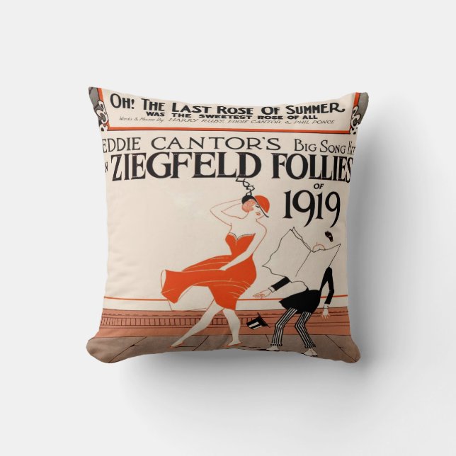 Coussin Folies 1919 de Ziegfeld de cru (Recto)