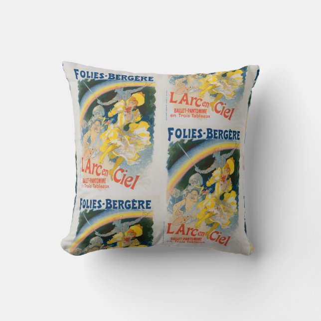 Coussin Folies Bergère - L'arc en ciel - Jules Chéret 1893 (Recto)