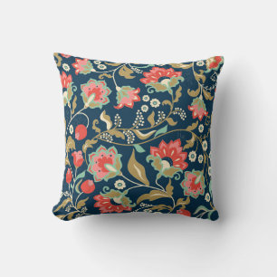 Coussin Folk Floral Colorful : Main Tirée Sans Seamless