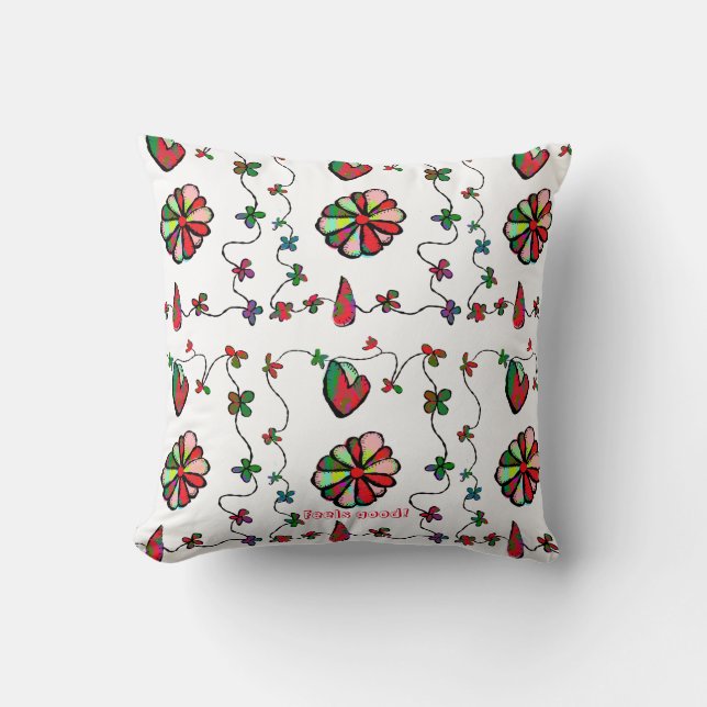 Coussin Folk Retro pittoresque et l'art heureux (Recto)