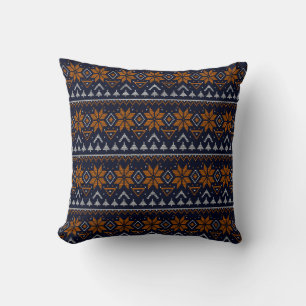 Coussin Folk traditionnel tribal abstrait ornemental patte