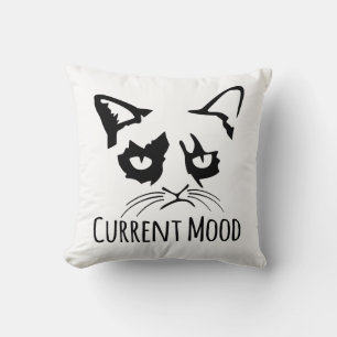 Coussin Folle dame aux chats Chaton noir blanc mignon Str