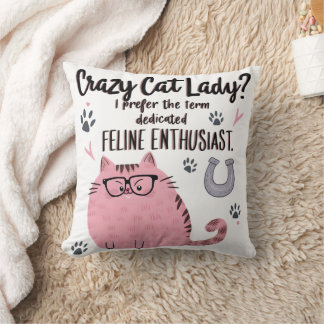 Coussin Folle de chats ? Cadeau drôle pour amateur de chat