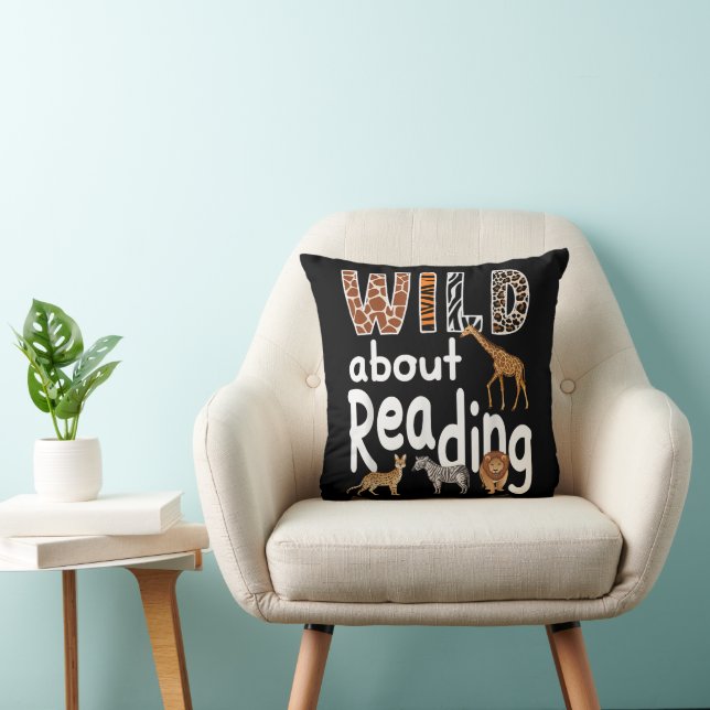 Coussin Folle de lecture Animaux de zoo Livre Chéri  (Chaise)