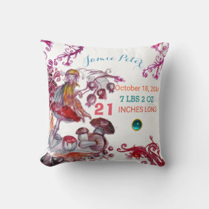 Coussin FOLLET DE CHAMPIGNONS GARÇON BABY SHOWER Bébé Stat