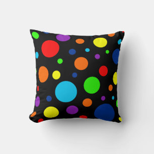 Coussin foncé de taches d'arc-en-ciel