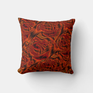 Coussin foncé, orange, rouge, rose, art, métal, fleur,