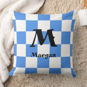 Coussin Fond à motif carreaux bleus