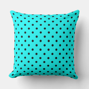 Coussin Fond à pois turquoise