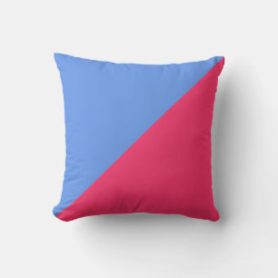Coussin Fond Bleu et Rose Chaud Uni