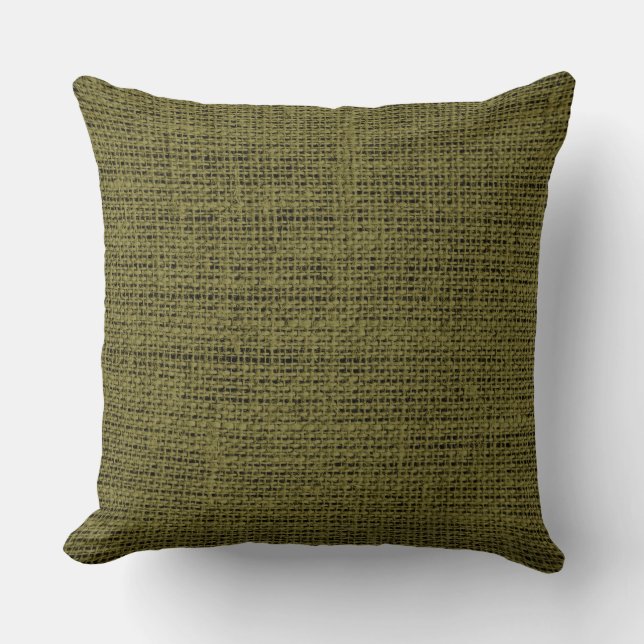 Coussin Fond de lin toile de jute bronze antique (Recto)