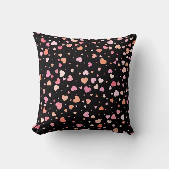 Coussin Fond de motif Saint-Valentin 2024 avec cœur (Recto)