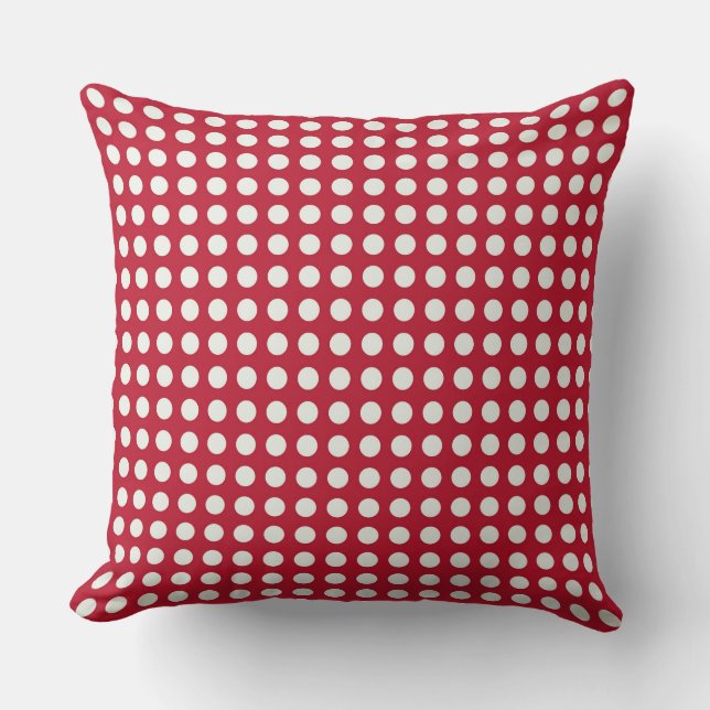 Coussin Fond de Noël à pois décoratifs Rouge (Recto)