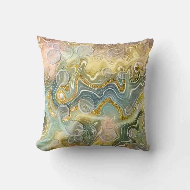 Coussin Fond de texture de pierre de marbre liquide abstra (Recto)
