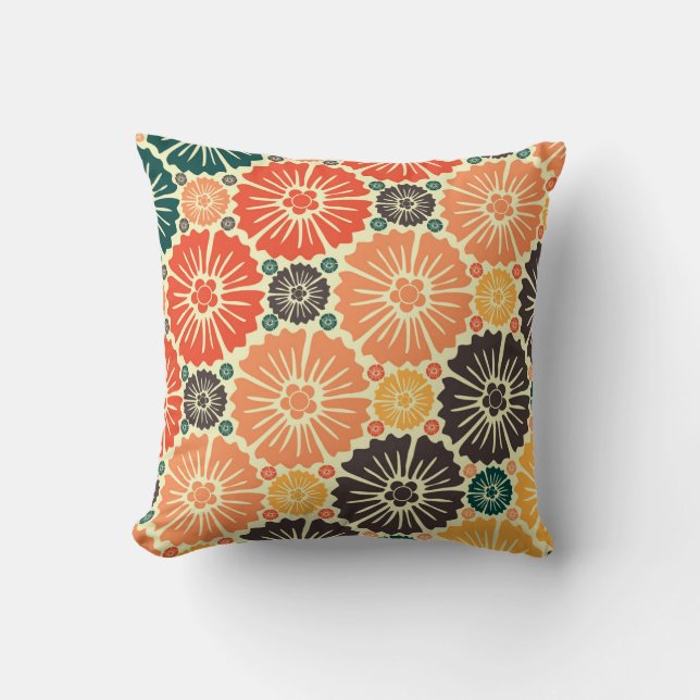 Coussin Fond d'écran Art Nouveau Retro Design. (Recto)