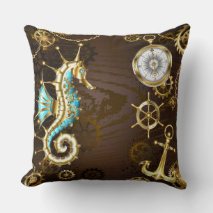 Coussin Fond en bois avec hippocampe mécanique