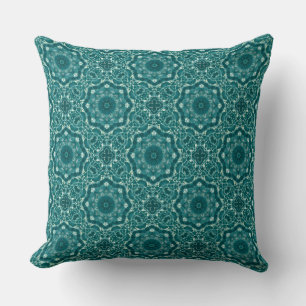Coussin Fond Géométrique Mosaïque Turquoise Abstrait