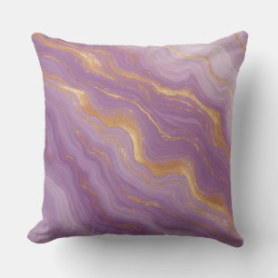 Coussin Fond Marbre Violet Avec Veines D'or