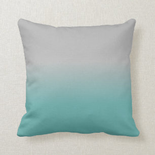 Coussin Fond Ombre Turquoise gris