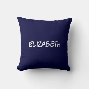 Coussin Fond uni DIY BG, monogramme du nom - Bleu marine