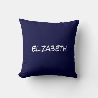Coussin Fond uni DIY BG, monogramme du nom - Bleu marine