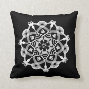 Coussin *~* fondant le mandala noir et blanc