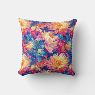 Coussin Fondre Chrysanthemum Pop Art Conception vibrante