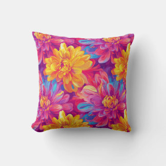 Coussin Fondre Chrysanthemum Pop Art Conception vibrante