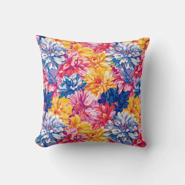 Coussin Fondre Chrysanthemum Pop Art Conception vibrante (Recto)
