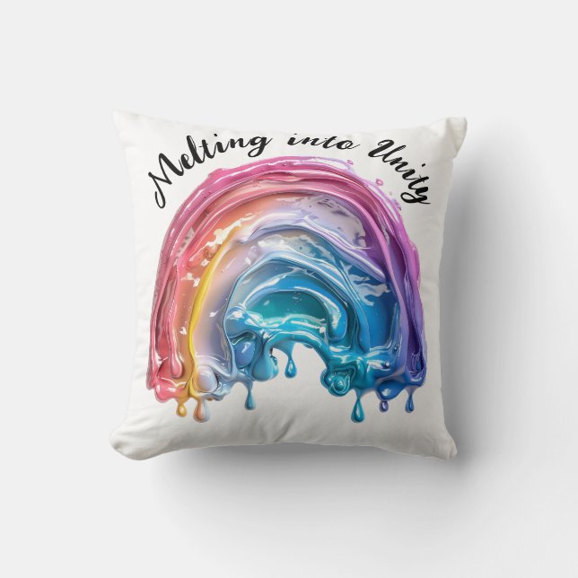 Coussin Fondre dans l'Unité, un amour, beaucoup de couleur (Recto)