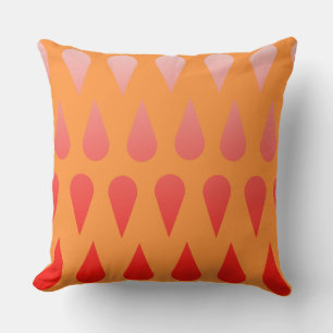 Coussin Fondu Red Raindrops dans Orange Gradient