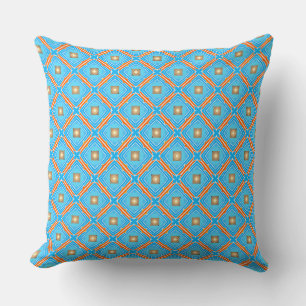 Coussin Fontaine Bleue Carré Orange Laced