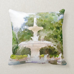 Coussin Fontaine de Forsyth dans la copie d'aquarelle de
