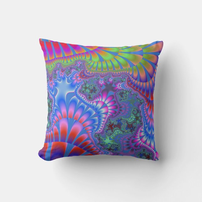 Coussin Fonte arc-en-ciel bleu (Recto)