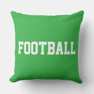 Coussin FOOTBALL Amusant Athlétique Texte 70s Sur Vert Cla