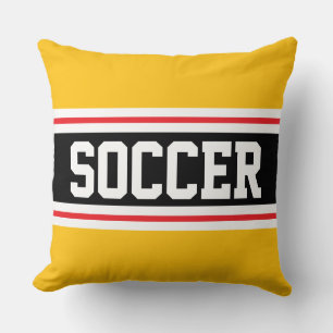 Coussin FOOTBALL Athlétique Rouge Jaune Noir Rayures