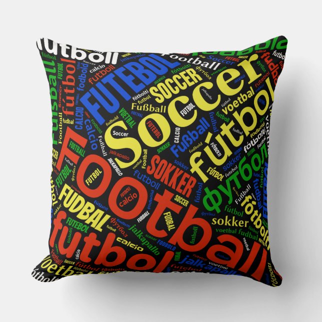 Coussin Football dans le monde entier (Recto)