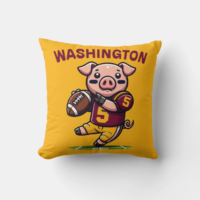 Coussin Football de Hog à Washington (Recto)