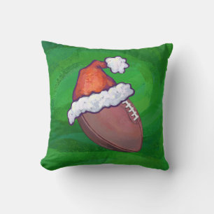 Coussin Football de Santa Hat sur Vert