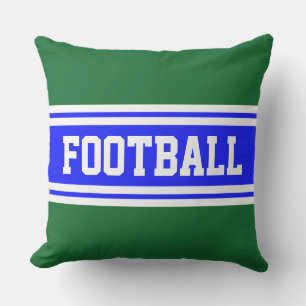 Coussin FOOTBALL Royal Blue Green White Racing Stripes