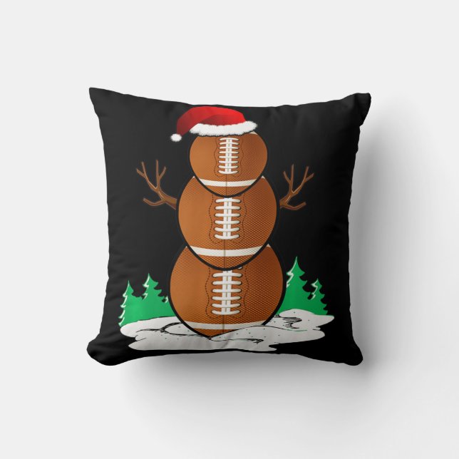 Coussin Football Snowman Balls Noël Pyjama cadeaux Hommes (Recto)