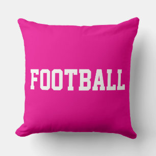 Coussin FOOTBALL Texte Athlétique Fun 70s sur Rose Clair C