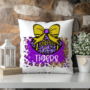 Coussin Football Tigre d'or violet Louisiane
