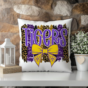 Coussin Football Tigre d'or violet Louisiane
